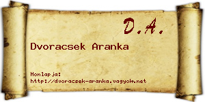 Dvoracsek Aranka névjegykártya