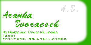 aranka dvoracsek business card